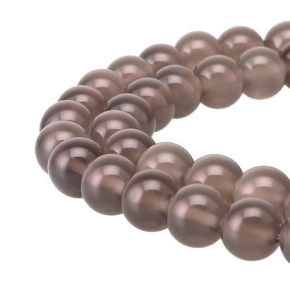 Gray Agate Smooth Round Beads 4mm 6mm 8mm 10mm 12mm 15.5" Strand