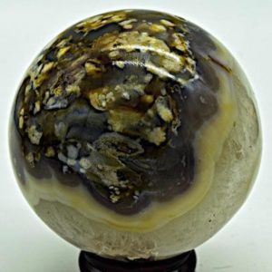 Shop Agate Shapes! Flower Agate Sphere 4.2" in diameter and weighs 3.7 pounds | Natural genuine stones & crystals in various shapes & sizes. Buy raw cut, tumbled, or polished gemstones for making jewelry or crystal healing energy vibration raising reiki stones. #crystals #gemstones #crystalhealing #crystalsandgemstones #energyhealing #affiliate #ad