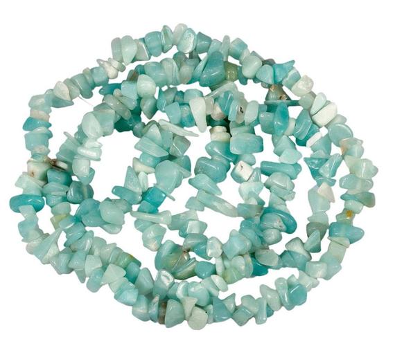 1 Strand/33" Top Quality Natural Blue Amazonite Healing Gemstone Free Form 5-8mm Stone Chip Beads For Earrings Bracelet Charm Jewelry Making