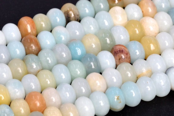 Genuine Natural Multicolor Amazonite Loose Beads Rondelle Shape 6x4mm 8x5mm