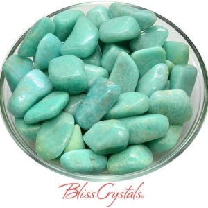 Shop Tumbled Amazonite Crystals & Pocket Stones! 1 Teal AMAZONITE Tumbled Stone Green Healing Crystal and Stone for Communication + Calming #AM46 | Natural genuine stones & crystals in various shapes & sizes. Buy raw cut, tumbled, or polished gemstones for making jewelry or crystal healing energy vibration raising reiki stones. #crystals #gemstones #crystalhealing #crystalsandgemstones #energyhealing #affiliate #ad
