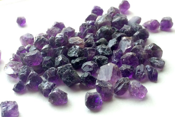 7-11mm Amethyst Rough, Purple Amethyst, Rough Amethyst Gemstones, Raw Amethyst, Loose Amethyst, Natural Rough Gems (10pcs To 50 Pcs Options)