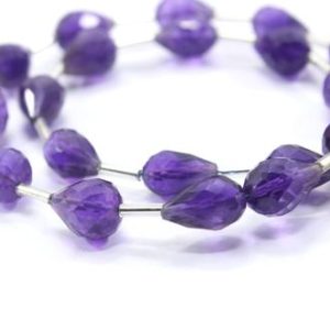 Shop Amethyst Bead Shapes! Best Quality 1 Strand Natural Amethyst Gemstone, 20 Pieces Faceted Teardrop Shape Beads,Size 5×7-6×8 MM TOP Drilled Briolette Bead Wholesale | Natural genuine other-shape Amethyst beads for beading and jewelry making.  #jewelry #beads #beadedjewelry #diyjewelry #jewelrymaking #beadstore #beading #affiliate #ad