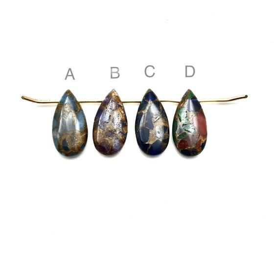 1pc Goldblue Quartz Tear Drop 15x30mm, Blue Beads, Dark Blue, Amethyst Beads, Multi-color, Drop Beads, Earring Beads, Pendants, Blue Quartz