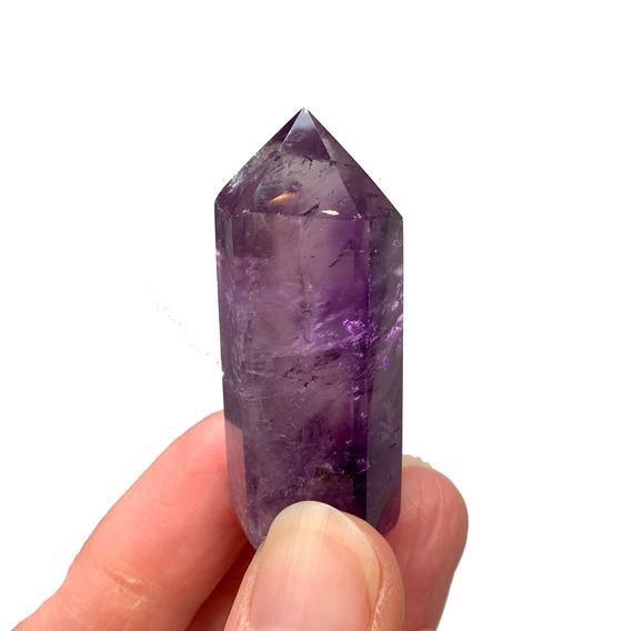 2.1" Amethyst Crystal Point - Polished Tower - Natural Stone - Healing Crystal - Meditation Crystal - Crystal Gtid Stone - From Brazil - 33g