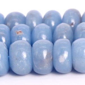 Shop Angelite Beads! 7x4MM Angelite Beads Grade A Genuine Natural Gemstone Rondelle Loose Beads 16"/7.5" Bulk Lot Options (108665) | Natural genuine rondelle Angelite beads for beading and jewelry making.  #jewelry #beads #beadedjewelry #diyjewelry #jewelrymaking #beadstore #beading #affiliate #ad