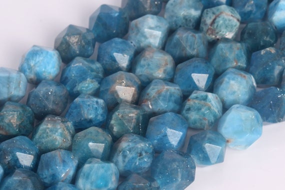 Genuine Natural Blue Apatite Loose Beads Grade Aa Star Cut Faceted Shape 5mm 8mm 9mm 11mm
