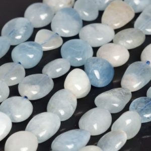 Shop Aquamarine Beads! Genuine Natural Aquamarine Loose Beads Brazil Grade AA Pebble Nugget Shape 8-10mm | Natural genuine beads Aquamarine beads for beading and jewelry making.  #jewelry #beads #beadedjewelry #diyjewelry #jewelrymaking #beadstore #beading #affiliate #ad