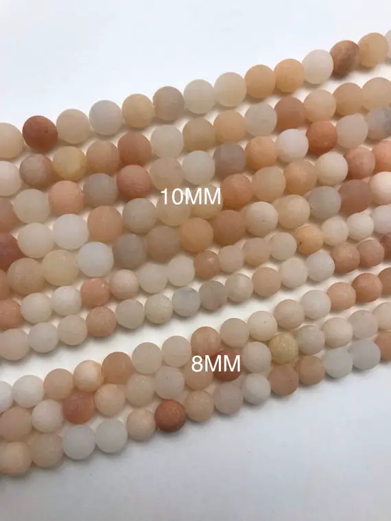 8mm Matte Peach Aventurine, Narural Aventurine, Pastel Peach 8mm,10mm Beads, Gemstone Beads, A Grade Beads 15.5",pink Beads,gifts