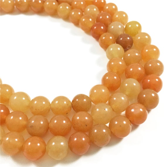 8mm Orange Aventurine Beads, Round Gmesotne Beads, Wholesale Beads