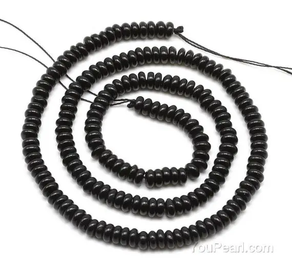 Black Onyx Rondelle Beads, 2x4mm 4x6mm 4x8mm Black Agate Beads, Natural A Grade Onyx Gemstone Bead Strand, Disk Semi Precious Stone, Onx31x0