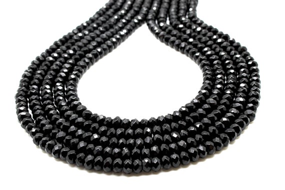 Black Onyx Rondelle Beads,faceted Beads,gemstone Beads,black Beads,fine Beads,aa Onyx Beads,rondelles Beads,facet Beads Diy - 16" Strand