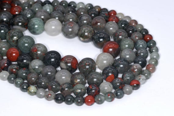 Genuine Natural Blood Stone Loose Beads Round Shape 6mm 8mm 10mm 12mm 15mm