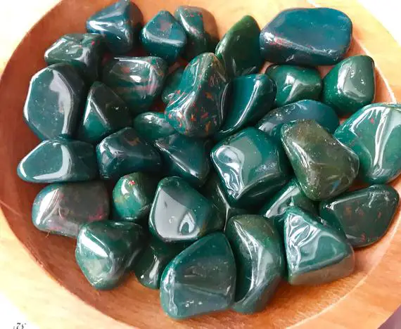 Bloodstone Tumbled Stone | Healing Crystal Courage Rebirth Detoxification Protection