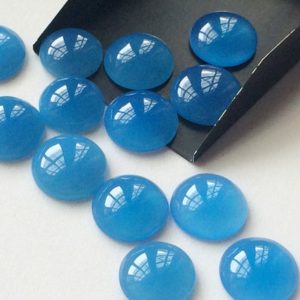 Shop Blue Chalcedony Cabochons! 11-15mm Blue Chalcedony Plain Round Cabochon, Blue Chalcedony Flat Back Stone, Plain Blue Cabochon, Round Cabochons For Jewelry  – KRS321 | Natural genuine stones & crystals in various shapes & sizes. Buy raw cut, tumbled, or polished gemstones for making jewelry or crystal healing energy vibration raising reiki stones. #crystals #gemstones #crystalhealing #crystalsandgemstones #energyhealing #affiliate #ad