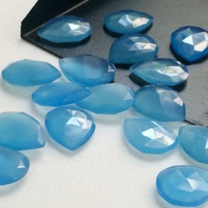 Shop Blue Chalcedony Cabochons! 12x16mm Blue Chalcedony Rose Cut Pear Flat Back Cabochons, Blue Cabochons Faceted Pear Cabochons For Jewelry (5Pcs To 20Pcs Options) | Natural genuine stones & crystals in various shapes & sizes. Buy raw cut, tumbled, or polished gemstones for making jewelry or crystal healing energy vibration raising reiki stones. #crystals #gemstones #crystalhealing #crystalsandgemstones #energyhealing #affiliate #ad