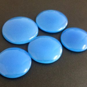 Shop Blue Chalcedony Stones & Crystals! 25-28mm Huge Blue Chalcedony Plain Round Cabochon, Blue Chalcedony Flat Back Stone, Chalcedony Round Cabochons For Jewelry (1Pc To 3Pc) | Natural genuine stones & crystals in various shapes & sizes. Buy raw cut, tumbled, or polished gemstones for making jewelry or crystal healing energy vibration raising reiki stones. #crystals #gemstones #crystalhealing #crystalsandgemstones #energyhealing #affiliate #ad