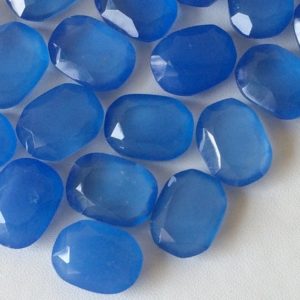Shop Blue Chalcedony Cabochons! 12x16mm Blue Chalcedony Table Cut Flat Back Cabochons, Blue Faceted Cabochons, Blue Gems For Jewelry (5Pcs To 10Pcs Options) – BGPC209 | Natural genuine stones & crystals in various shapes & sizes. Buy raw cut, tumbled, or polished gemstones for making jewelry or crystal healing energy vibration raising reiki stones. #crystals #gemstones #crystalhealing #crystalsandgemstones #energyhealing #affiliate #ad
