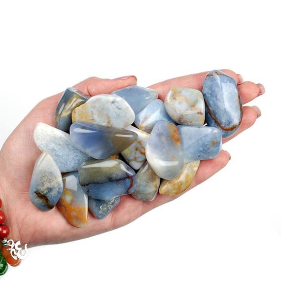 Blue Chalcedony Tumbled Stone, Blue Chalcedony, Tumbled Stones, Chalcedony, Crystals, Stones, Rocks, Gifts, Gemstones, Healing Crystals, Gem
