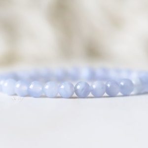 Blue Lace Agate Bracelet 6mm | AAA genuine blue lace agate | gift for her | beaded gemstone bracelet | soothing blue gemstone jewelry | Natural genuine Array jewelry. Buy crystal jewelry, handmade handcrafted artisan jewelry for women.  Unique handmade gift ideas. #jewelry #beadedjewelry #beadedjewelry #gift #shopping #handmadejewelry #fashion #style #product #jewelry #affiliate #ad