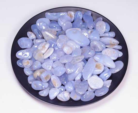 Bulk Yellow Blue Lace Agate  Blue Banded Chalcedony Gravels-polished-chips-blue Crystals-energy Gemstone-jewelry Making-necklace