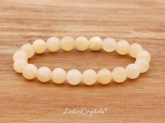 Yellow Calcite Bracelets 8 Mm, Genuine Calcite, Honey Calcite, Stones, Gems, Gifts, Crystals, Zodiac Crystals, Metaphysical Crystals, Favors