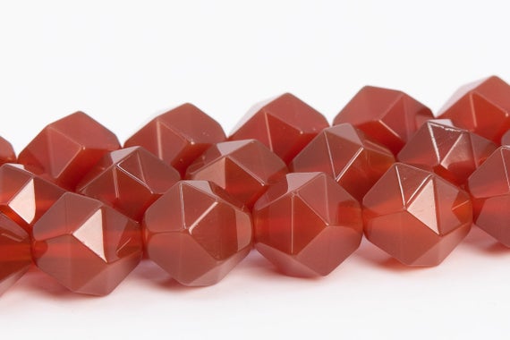 Red Carnelian Beads Star Cut Faceted Grade Aaa Genuine Natural Gemstone Loose Beads 8mm 10mm Bulk Lot Options