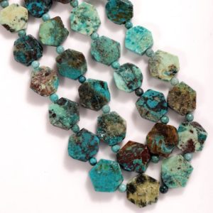 Shop Chrysocolla Bead Shapes! NATURAL CHRYSOCOLLA BEADS 12 To 18 Stone Size – Chrysocolla Stone Beads | Natural genuine other-shape Chrysocolla beads for beading and jewelry making.  #jewelry #beads #beadedjewelry #diyjewelry #jewelrymaking #beadstore #beading #affiliate #ad