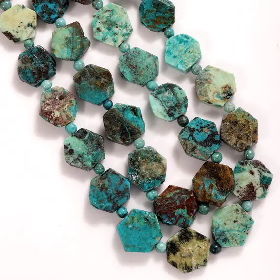 Natural Chrysocolla Beads 12 To 18 Stone Size - Chrysocolla Stone Beads