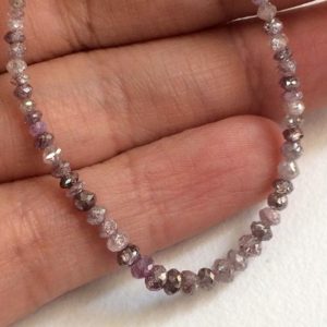 Shop Diamond Necklaces! 1.5-3mm Pink Sparkling Faceted Diamond Rondelle Beads, Natural Pink Diamond, Diamond Rondelles For Jewelry (2Pcs To 10Pcs Options) – PPD134 | Natural genuine Diamond necklaces. Buy crystal jewelry, handmade handcrafted artisan jewelry for women.  Unique handmade gift ideas. #jewelry #beadednecklaces #beadedjewelry #gift #shopping #handmadejewelry #fashion #style #product #necklaces #affiliate #ad