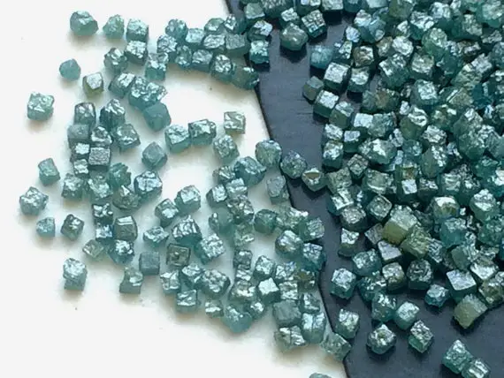 1-2mm Blue Perfect Cube Rough Diamonds, Tiny Undrilled Natural Blue Raw Diamond Box, Loose Raw Uncut Diamond Cubes (1ct To 10ct) - Puspd111