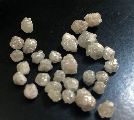 2.5-4.5mm Grey White Rough Diamond, Natural Grey White Raw Diamond, Uncut Diamond, Loose Diamond, Conflict Free For Diamond (5pcs To 10pcs)