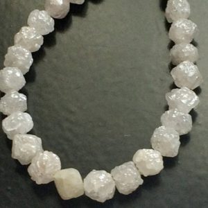Shop Raw & Rough Diamond Beads! 4-5mm Perfect Natural Round White Raw Diamond Beads, Large Rough Diamond Rondelle Beads, Raw Diamond Beads For Jewelry (5Pcs To 10Pcs) | Natural genuine beads Diamond beads for beading and jewelry making.  #jewelry #beads #beadedjewelry #diyjewelry #jewelrymaking #beadstore #beading #affiliate #ad