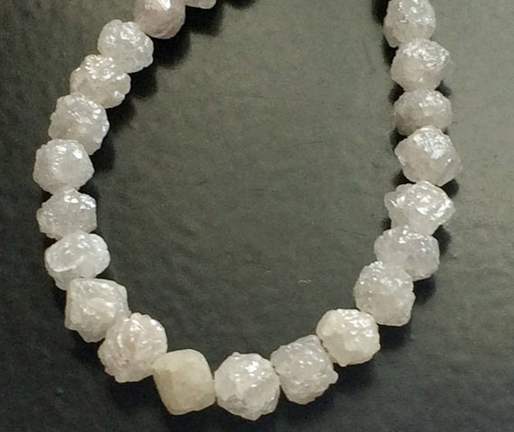4-5mm Perfect Natural Round White Raw Diamond Beads, Large Rough Diamond Rondelle Beads, Raw Diamond Beads For Jewelry (5pcs To 10pcs)