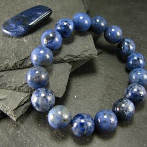 Shop Dumortierite Bracelets! Dumortierite Genuine Bracelet ~ 7 Inches  ~ 12mm Round Beads | Natural genuine Dumortierite bracelets. Buy crystal jewelry, handmade handcrafted artisan jewelry for women.  Unique handmade gift ideas. #jewelry #beadedbracelets #beadedjewelry #gift #shopping #handmadejewelry #fashion #style #product #bracelets #affiliate #ad
