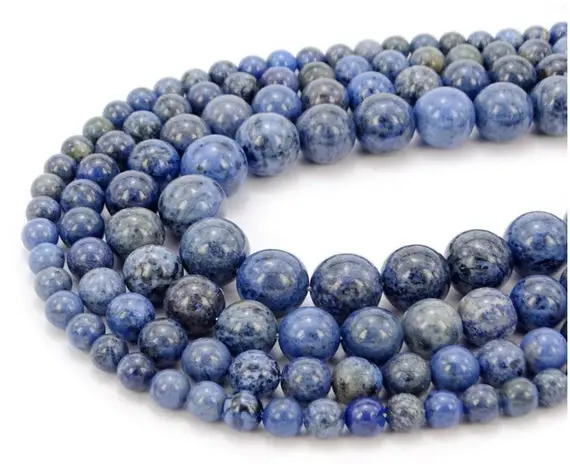 U Pick 1 Strand/15" Top Quality Natural Blue Dumortierite Healing Gemstone Round Bead 4mm 6mm 8mm 10mm For Bracelet Earrings Jewelry Making