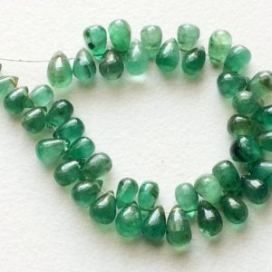 Shop Emerald Beads! 3x5mm – 4x6mm Emerald Plain Teardrop Briolettes, Emerald Beads, Original Green Emerald Drops For Jewelry (5Pcs To 20Pcs Options) – PGPA169A | Natural genuine beads Emerald beads for beading and jewelry making.  #jewelry #beads #beadedjewelry #diyjewelry #jewelrymaking #beadstore #beading #affiliate #ad