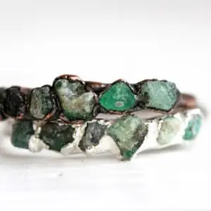 Raw Emerald Ring – Emerald Ring – May Birthstone Jewelry – Multi Stone Ring | Natural genuine Gemstone rings, simple unique handcrafted gemstone rings. #rings #jewelry #shopping #gift #handmade #fashion #style #affiliate #ad