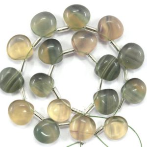 Shop Fluorite Bead Shapes! 17 Pieces Natural Fluorite Gemstone, Smooth Heart shape Briolette Beads ,Size 10 MM Heart Fluorite Beads, Smooth Fluorite Heart Wholesale | Natural genuine other-shape Fluorite beads for beading and jewelry making.  #jewelry #beads #beadedjewelry #diyjewelry #jewelrymaking #beadstore #beading #affiliate #ad