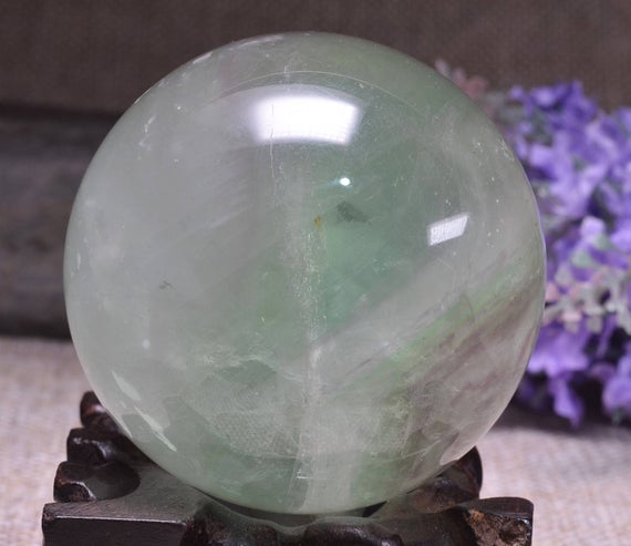 2.36"rare Beautiful Clear Light Green Fluorite Sphere/green Fluorite Ball/colorful Rocks/healing Stone/chakra/zen-60mm 352g#850