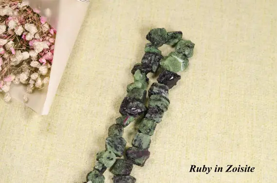 Ruby In Zoisite Beads Raw Stone Natural Gemstone Beads Loose Beads/jewelry Making/chakra/bead Size Approx: 10*12  Mm