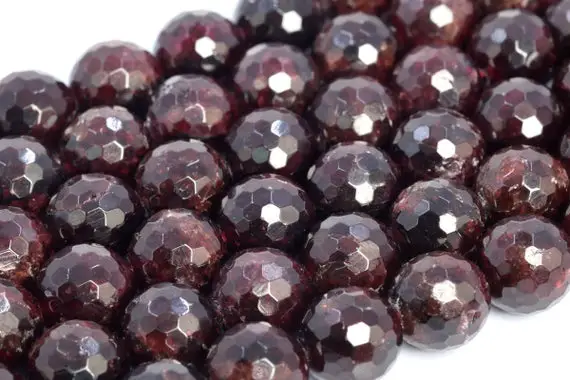 Genuine Natural Wine Red Garnet Loose Beads Grade A+ Micro Faceted Round Shape 6mm 8mm 10mm 12mm