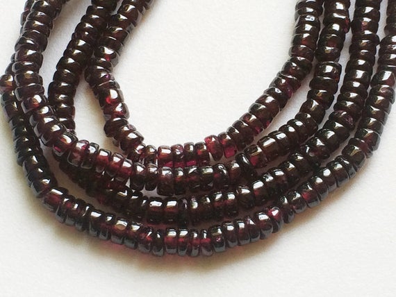 4.5-5mm Garnet Beads, Natural Garnet Tyre Beads, Garnet Spacer Beads, Garnet Wheel For Necklace, , 13 Inch (1st To 5st Options) - Rama95
