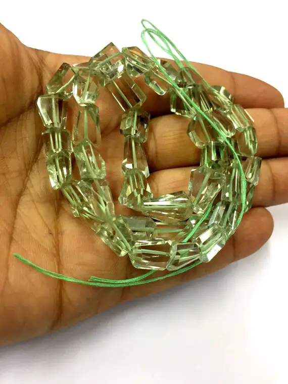 Aaa Quality~~natural Green Amethyst Faceted Nuggets Beads Laser Cut Nugget Shape Beads Amethyst Gemstone Beads Jewelry Making Nuggets