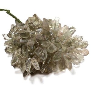 Shop Green Amethyst Beads! Raw Green Amethyst Beads, Natural Gemstones, Rough Amethyst Beads, 23mm To 28mm Beads, 14 Inch Strand, SKU-AA80 | Natural genuine chip Green Amethyst beads for beading and jewelry making.  #jewelry #beads #beadedjewelry #diyjewelry #jewelrymaking #beadstore #beading #affiliate #ad