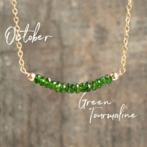 Shop Green Tourmaline Jewelry! Green Tourmaline Necklace, October Birthstone Necklaces for Women, Gifts for Her | Natural genuine Green Tourmaline jewelry. Buy crystal jewelry, handmade handcrafted artisan jewelry for women.  Unique handmade gift ideas. #jewelry #beadedjewelry #beadedjewelry #gift #shopping #handmadejewelry #fashion #style #product #jewelry #affiliate #ad