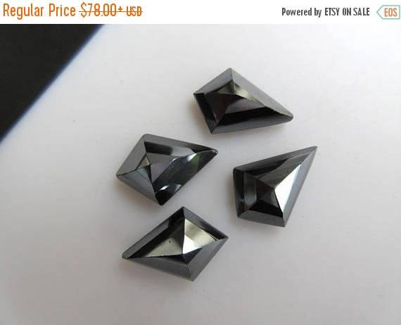 10 Pieces 14x10mm Natural Hematite Fancy Kite Shaped Faceted Flat Back Rose Cut Loose Gemstones Bb446