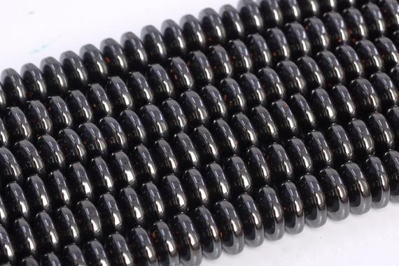 Genuine Natural Black Hematite Loose Beads Rondelle Shape 6x2mm 8x3mm