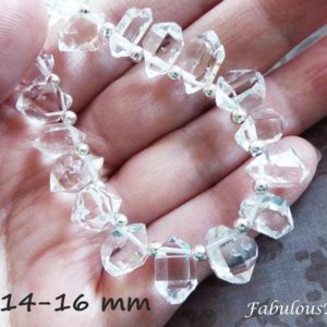 Shop Herkimer Diamond Beads! Top Drilled Herkimer Diamonds Nuggets Herkimer Crystals Beads Double Terminated, healing gems birthstone xl solo | Natural genuine chip Herkimer Diamond beads for beading and jewelry making.  #jewelry #beads #beadedjewelry #diyjewelry #jewelrymaking #beadstore #beading #affiliate #ad