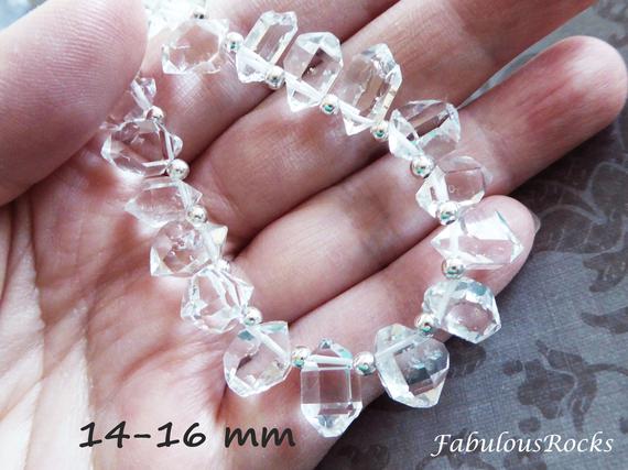 Herkimer Diamond Raw Nugget Tumble Stone Beads